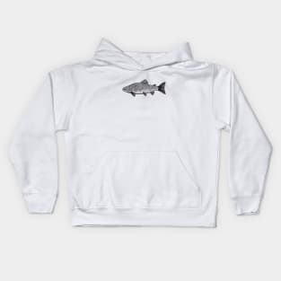 Brown Trout - hand drawn fish design Kids Hoodie